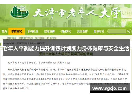 老年人平衡能力提升训练计划助力身体健康与安全生活